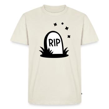 RIP Halloween Tombstone Silhouette - Men's Premium Organic T-Shirt - off white - Front - Nico (187cm)