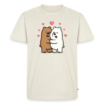 Hugging bears with hearts - Men's Premium Organic T-Shirt - off white - Front - Nico (187cm)