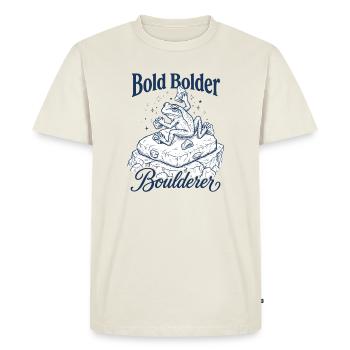 Bouldering Bold Bolder Boulderer - Men's Premium Organic T-Shirt - off white - Front - Nico (187cm)
