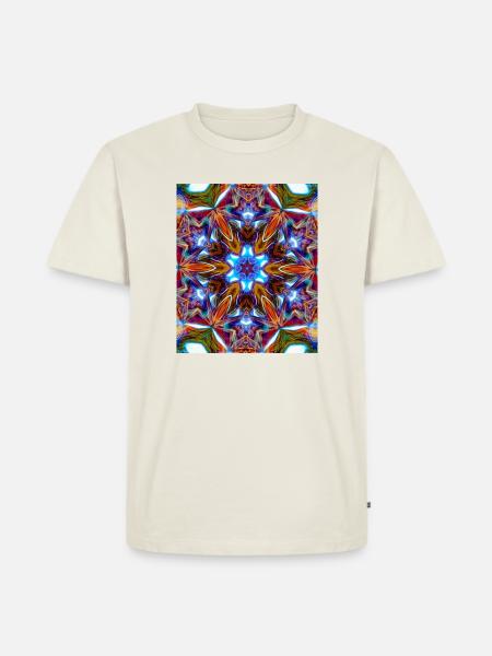 Bunter kaleidoskopische Mandala - Männer Premium Bio T-Shirt - Naturweiß