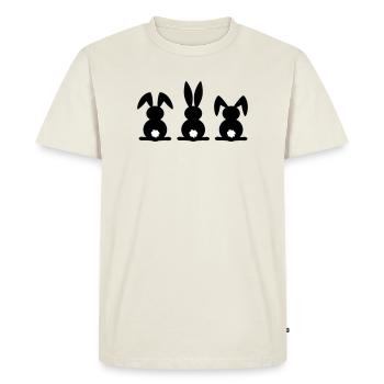 Rabbit silhouette. Happy Easter or Easter party. Egg. - Men's Premium Organic T-Shirt - off white - Front - Nico (187cm)