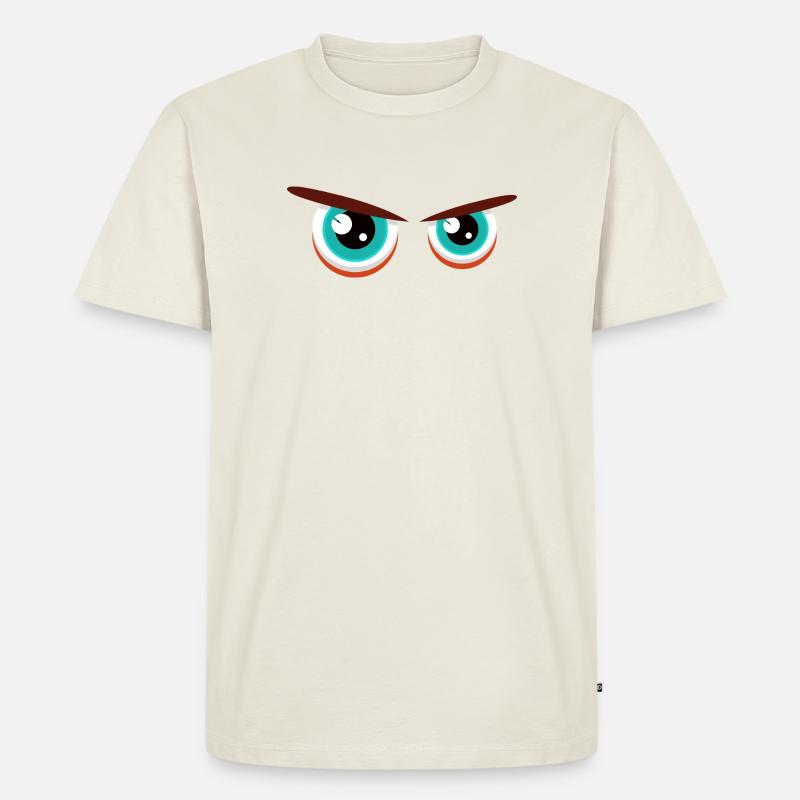 Intensive Blickblicke mit angespannter Mimik - Männer Premium Bio T-Shirt - Naturweiß
