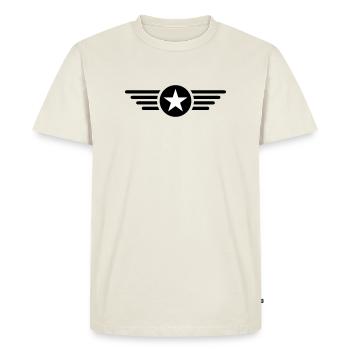 Je suis une star avec des ailes - T-shirt Premium bio Homme - blanc cassé - Devant - Nico (187cm)