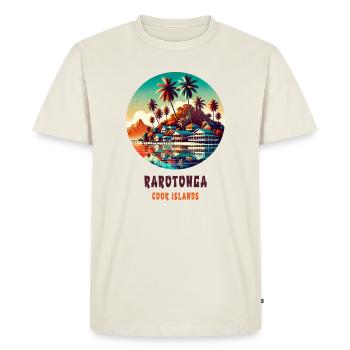 Parotonga Cook Islands retro beach - Men's Premium Organic T-Shirt - off white - Front - Nico (187cm)