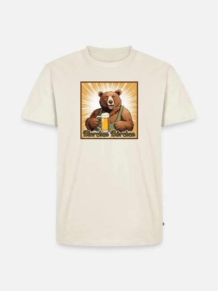 Bierchen Bärchen - Männer Premium Bio T-Shirt - Naturweiß