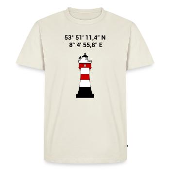Phare de Red Sand - Voile - Skipper - Maritime - T-shirt Premium bio Homme - blanc cassé - Devant - Nico (187cm)