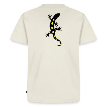 Salamandre Lézard Salamandre Gecko Feu - T-shirt Premium bio Homme - blanc cassé - Dos - Nico (187cm)