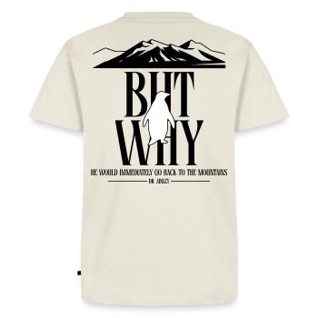 But Why Penguin Meme Minimalist Art - Men's Premium Organic T-Shirt - off white - Back - Nico (187cm)