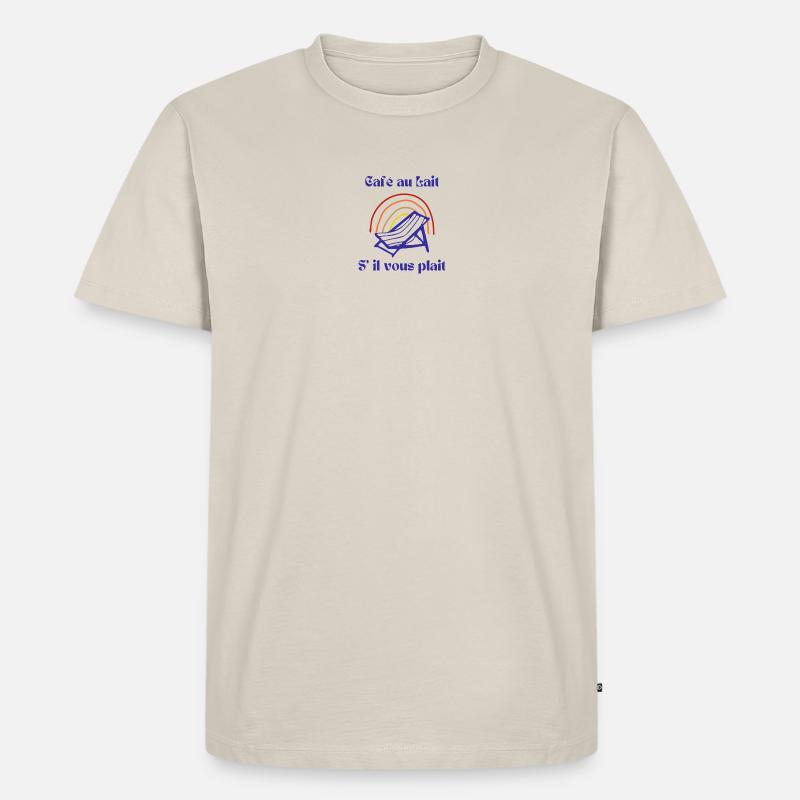 Kaffee bitte - Männer Premium Bio T-Shirt - Beige