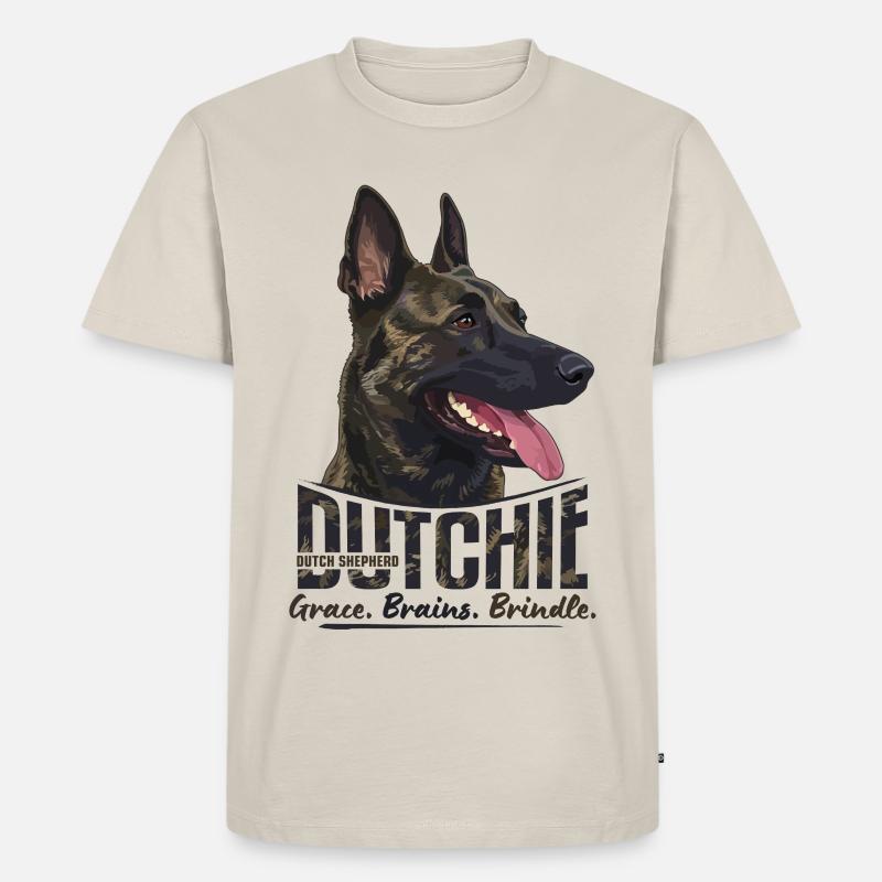 Dutchie - Holländischer Schäferhund - Männer Premium Bio T-Shirt - Beige