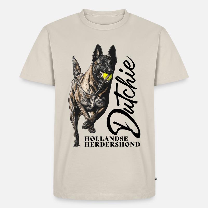 Dutch Shepherd – Dutchie - Männer Premium Bio T-Shirt - Beige