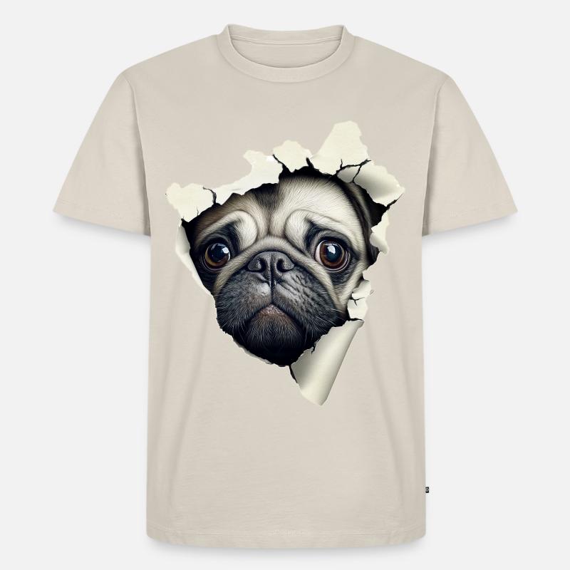 Mops - Männer Premium Bio T-Shirt - Beige