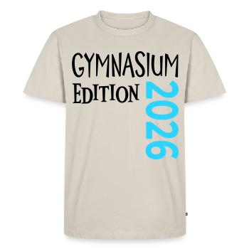 Gymnasium 2026 - Men's Premium Organic T-Shirt - beige - Front - AI Model Male 185 dark (185cm)