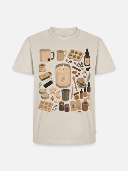 Kerzenliebe | Kerzen gießen & DIY - Männer Premium Bio T-Shirt - Beige