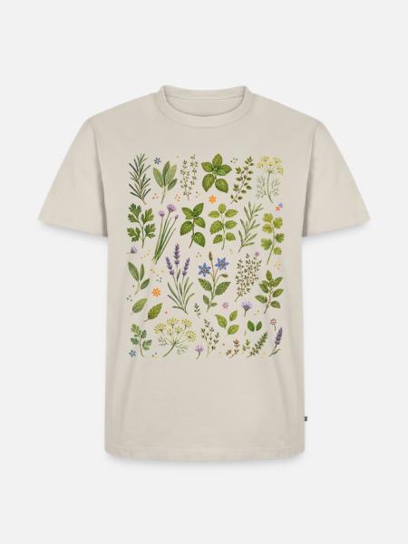 Küchenkräuter | Kräuter & Garten - Männer Premium Bio T-Shirt - Beige