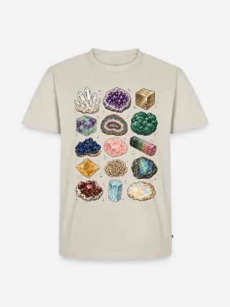 Mineralien | Kristalle & Geologie - Männer Premium Bio T-Shirt - Beige