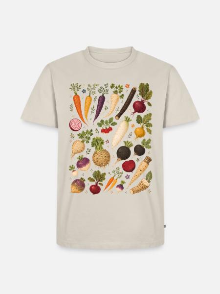 Wurzelgemüse | Garten & Ernte - Männer Premium Bio T-Shirt - Beige