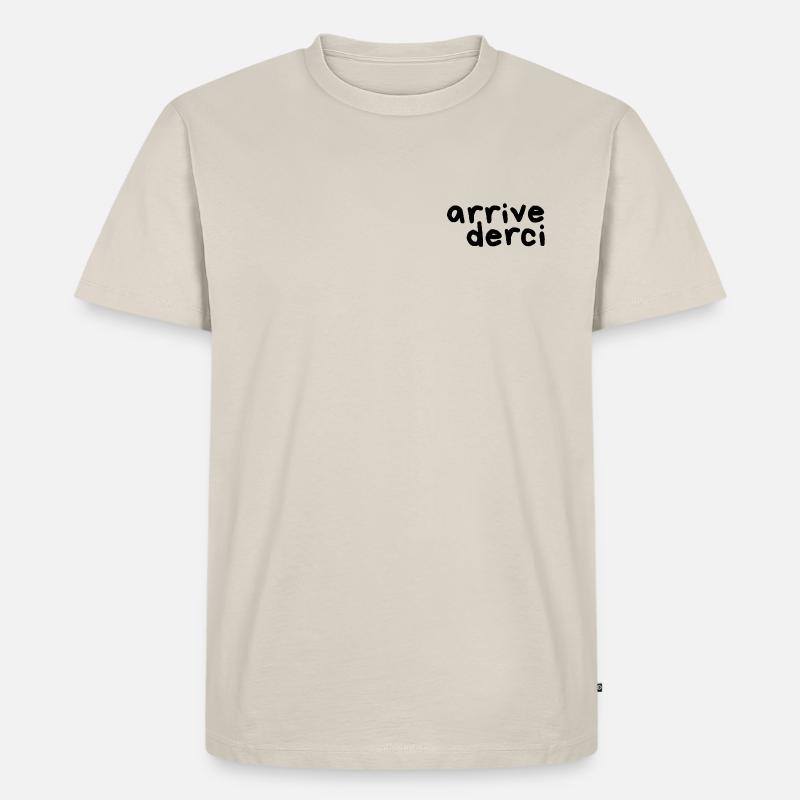 arrivederci - Männer Premium Bio T-Shirt - Beige