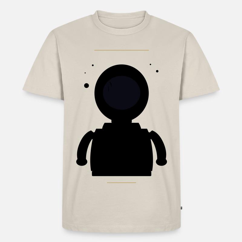 Minimalistischer Schwarzer Mond - Männer Premium Bio T-Shirt - Beige