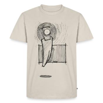 Projection oculaire lévitante - T-shirt Premium bio Homme - beige - Devant - AI Model Male 185 dark (185cm)