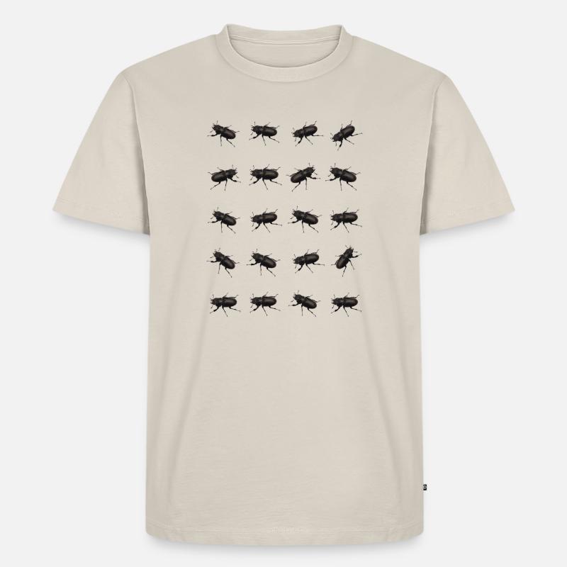 Hirschkäfer Muster - Männer Premium Bio T-Shirt - Beige