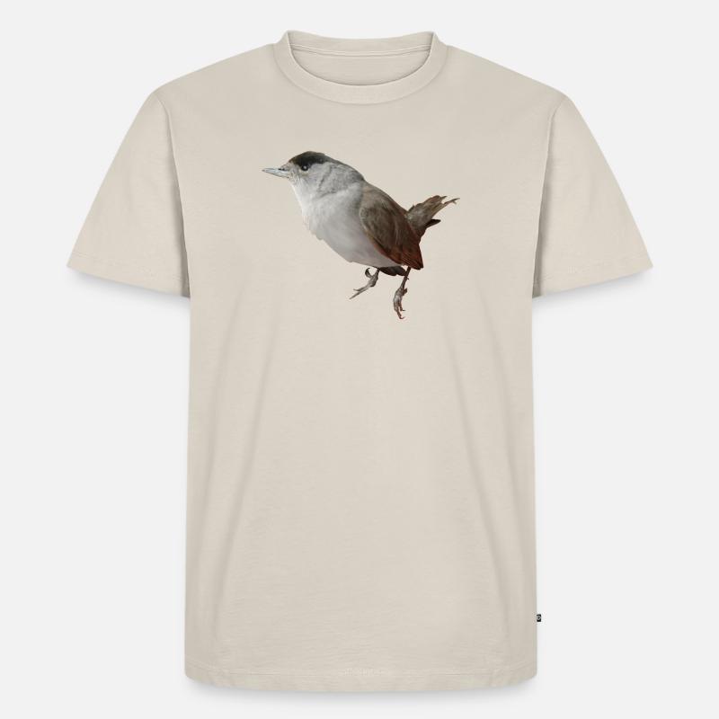 Mönchsgrasmückenmännchen - Männer Premium Bio T-Shirt - Beige