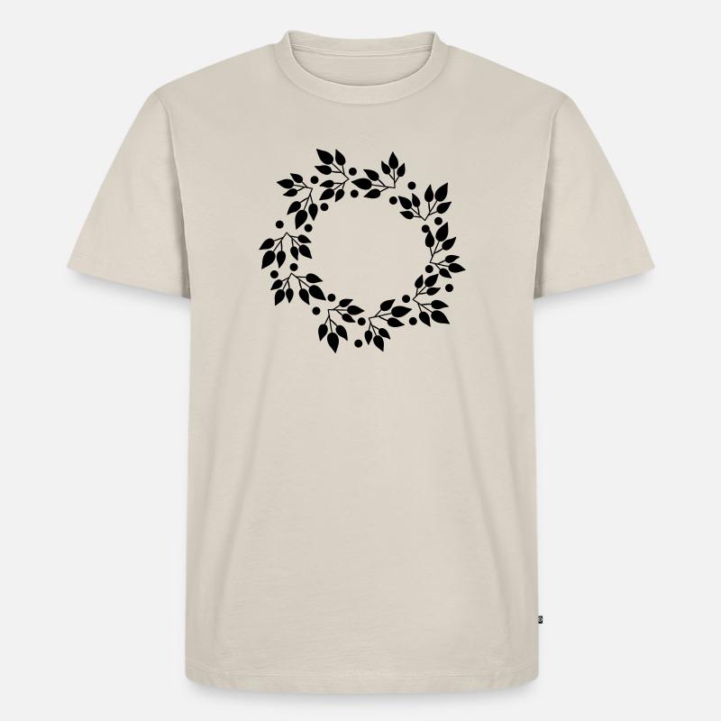 Kranz - Männer Premium Bio T-Shirt - Beige