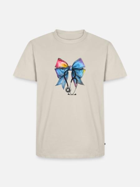 Krankenschwester Geschenk Pflege Stethoskop - Männer Premium Bio T-Shirt - Beige
