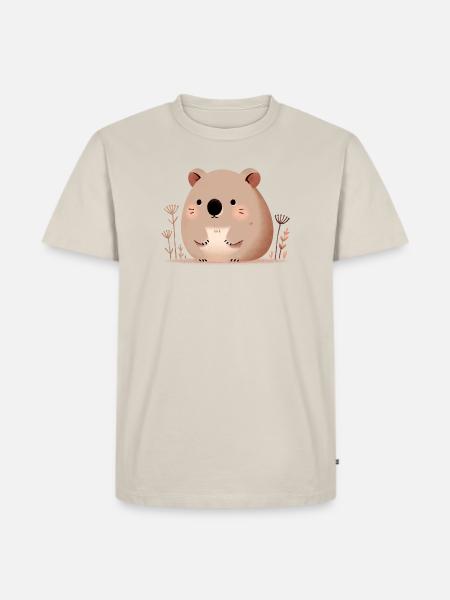 Wombat - Männer Premium Bio T-Shirt - Beige