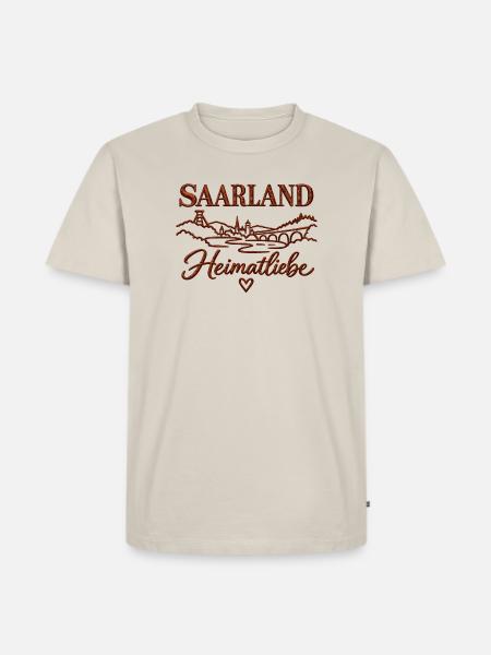 Saarland Heimatliebe - Männer Premium Bio T-Shirt - Beige