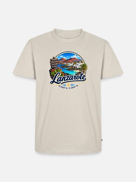 Lanzarote - Islas Canarias - Kanaren - Spanien - Männer Premium Bio T-Shirt - Beige