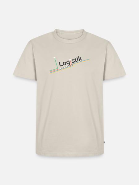 Logistik – Logo - Männer Premium Bio T-Shirt - Beige