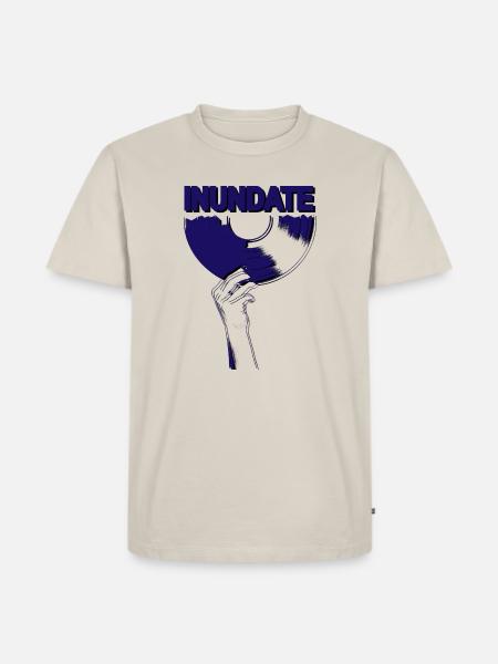 Schallplatte Blau - Männer Premium Bio T-Shirt - Beige