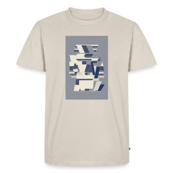 Blue Robot Warrior - Men's Premium Organic T-Shirt - beige - Front - AI Model Male 185 dark (185cm)