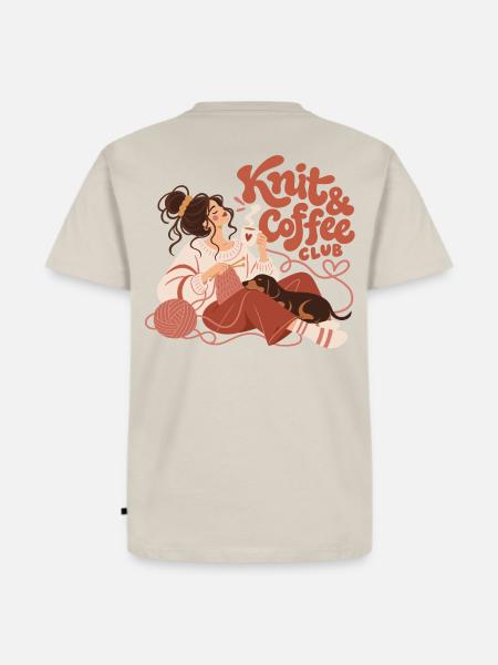 Knit & Coffee Club - Männer Premium Bio T-Shirt - Beige