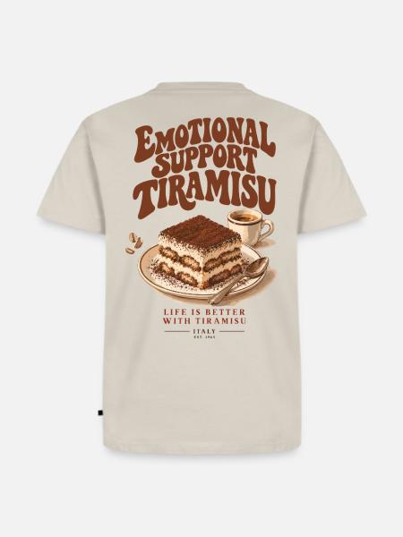Emotional Support Tiramisu - Männer Premium Bio T-Shirt - Beige