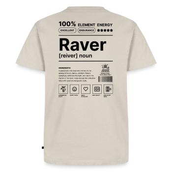 Mode de vie raver - T-shirt Premium bio Homme - beige - Dos - AI Model Male 185 dark (185cm)