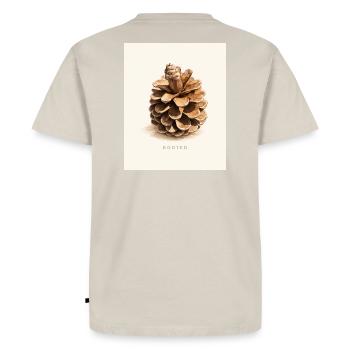 rooted - Men's Premium Organic T-Shirt - beige - Back - AI Model Male 185 dark (185cm)
