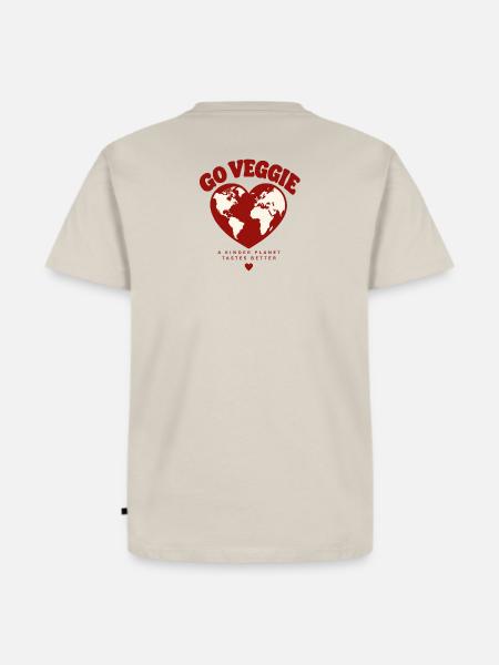Go Veggie A Kinder Planet - Männer Premium Bio T-Shirt - Beige