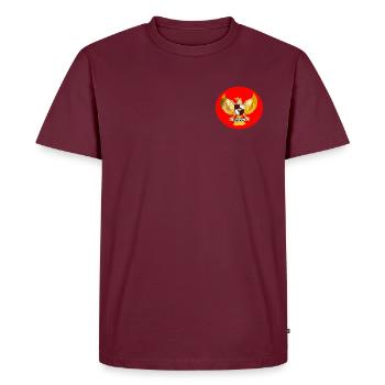 Indonesia sport liga Indonesia football badminton - Men's Premium Organic T-Shirt - burgundy - Front - AI Model Male 185 light (185cm)