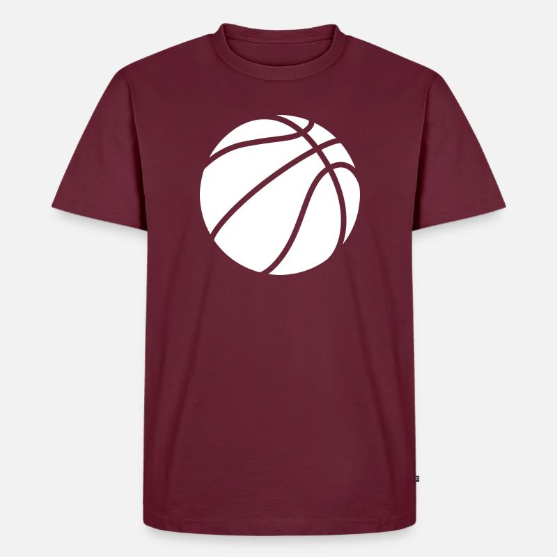 Basketball Logo weiß - Männer Premium Bio T-Shirt - Burgunderrot