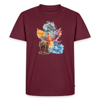Aquarelle Phoenix Tigre Dragon - T-shirt Premium bio Homme - bourgogne - Devant - AI Model Male 185 light (185cm)