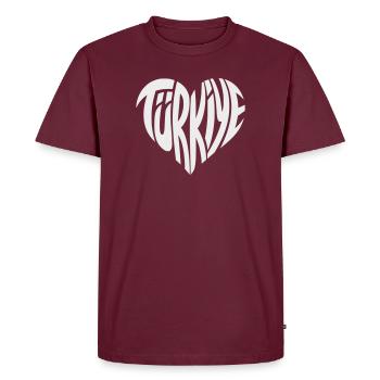 Conception de la police en forme de cœur en Türkiye, Turquie - T-shirt Premium bio Homme - bourgogne - Devant - AI Model Male 185 light (185cm)
