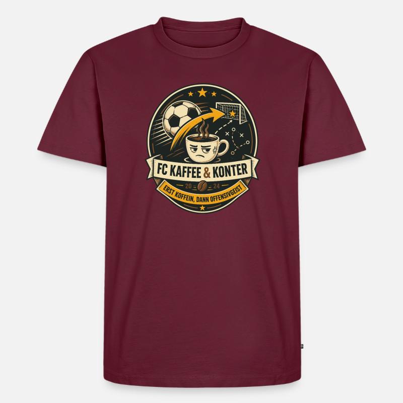 FC Kaffee & Konter - Männer Premium Bio T-Shirt - Burgunderrot