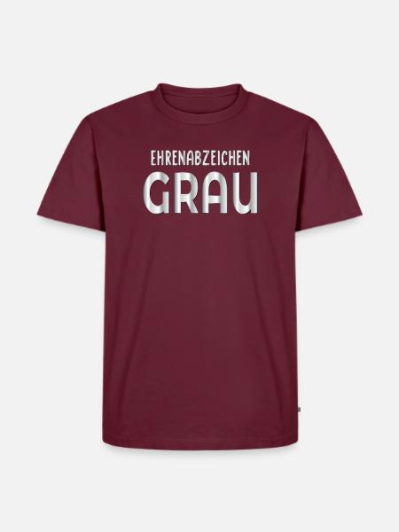 Ehrenabzeichen Graue Haare - Männer Premium Bio T-Shirt - Burgunderrot
