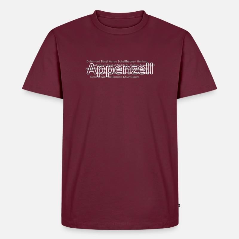 Schweizer Städte Appenzell - Männer Premium Bio T-Shirt - Burgunderrot