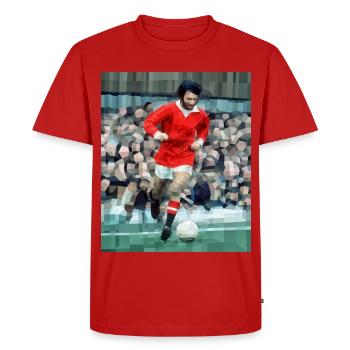 Football Icon - Men's Premium Organic T-Shirt - red - Front - Nico (187cm)