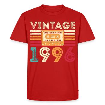 1996 Vintage Retro Birthday Gift - Men's Premium Organic T-Shirt - red - Front - Nico (187cm)