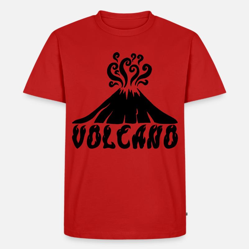 Schwarzer Vulkan - Männer Premium Bio T-Shirt - Rot