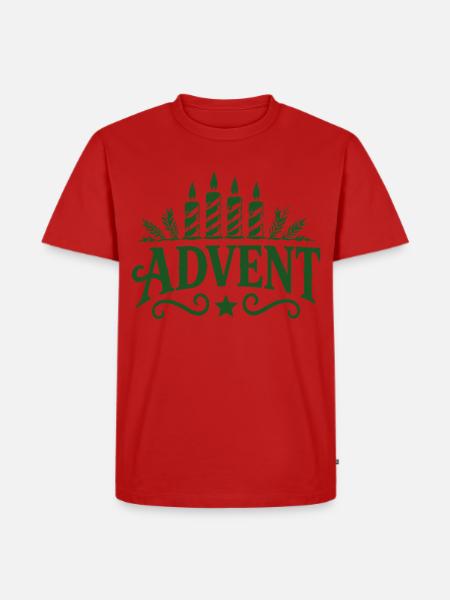 Advent Kerzen Zeit - Männer Premium Bio T-Shirt - Rot